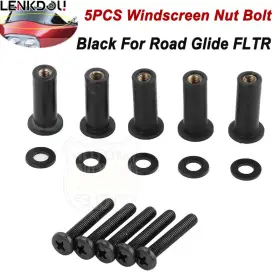 Mp19-002-0002lmt Lenkdou For Harley Windscreen Well Nut Bolt Screws Kit Touring Road Glide 98-22 Black