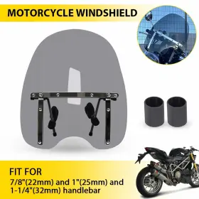 Ws-116-kz980sm Lupmoto #wslup Smoke Universal 17 X 19 Inch Windshield Fit For Harley Yamaha Kawasaki Honda