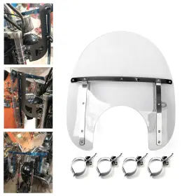 Win-067-clear Madhornets Abs Front Fork Windshield Windscreen For Honda Kawasaki Harley Suzuki Clr F1