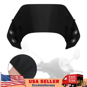 Win-107-blk Madhornets Short Motorcycle Windshield Windscreen Fit For Vespa Sprint 150 2016-2023 Us