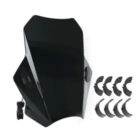 Win-h148-sblk Madhornets Universal Motorcycle Adjustable Wind Screen Windshield 22 25 28mm Handlebar