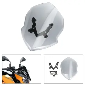 Win-h159-cle Madhornets 4mm Motorcycle Windscreen Screen Windshield For Kawasaki Z125 2019-20 Gray