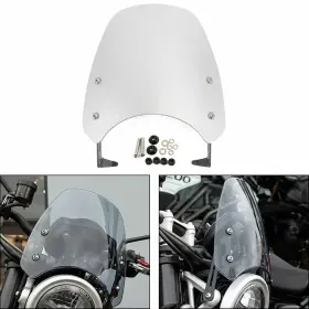 Win-t704-sil Madhornets Motorcycle Windshield Windscreen For Triumph Scrambler 1200 2019-2022 Silver