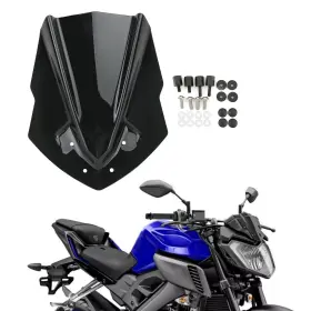 Win-y443-blk Madhornets Abs Motorcycle Windshield Windscreen For Yamaha Mt125 2015-2019 Black Us