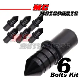 Mc1wbapexbk6pcspn030 Mc Motoparts 6pcs Black Spike Windscreen Bolts Screw Set For Suzuki Gsxr 1000 00-08 02 03 05