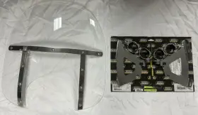2313-0073 Memphis Shades Fats Windshield Kit Vegas Jackpot 15 Inch With Polished Mounting Hardware