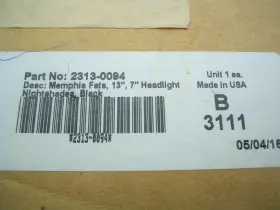 2313-0094 Memphis Shades B3111 13 Inch Gradient Black Fats Windshield Harley 7 Headlight