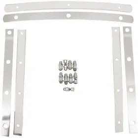 Mem0914 Memphis Shades - Slim Windshield Straps 9 Bolts Polished