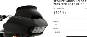 Mep86210 Memphis Shades 10 Inch Dk Smoke Spoiler Windshield 2015-24 Road Glide Fltr