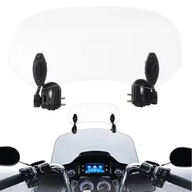 Moto Hij 612047157106 Adjustable Clip-on Windshield Extension Spoiler Windscreen Deflector Clear Us