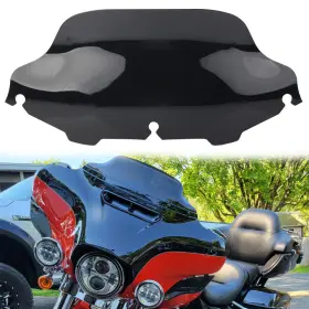 Moto Hij 612049342180 8ftft Black Wave Windshield Screen For Harley Touring Electra Street Glide 96-13