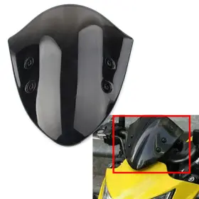 77usa Motorshop 422123595612 Windscreen Windshield Wind Screen Motorcycle Fit Kawasaki Er-6n 2012-14 Black Us