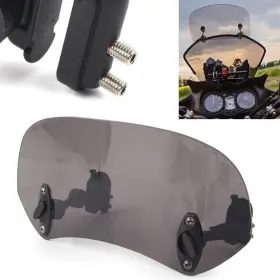Motorshop168 550728469295 Adjustable Windshield Clip On Extension Wind Deflector For Motorcycle Smoke Us