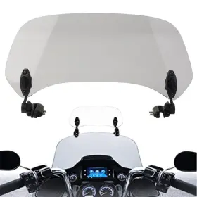 Motorshop168 550728822403 Adjustable Clip On Windshield Extension Spoiler Wind Deflector For Motor Smoke