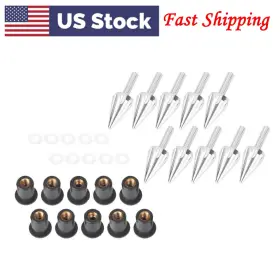 Motorshop168 834561123737 For Aprilia Yamaha Bmw Ducati Vespa Alu 10x Spike Windshield Bolt Screw Silver