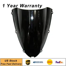 Mto 332456266830 Windshield Wind Fly Screen For Kawasaki Ninja Zx6r 636 2006-2007 Zx10r Black