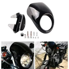 Mto 550744849811 5-3/4 Inch Headlight Cowl Fairing Mask Visor Cover Fit Harley Sportster Dyna Glide