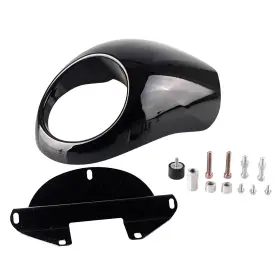 Mto 665897422597 5-3/4 Inch Headlight Cowl Fairing Mask Visor Cover Fit Harley Sportster Dyna Glide