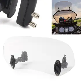 Nomura 612066168084 Adjustable Windshield Clip On Extension Wind Deflector For Motorcycle Clear Us