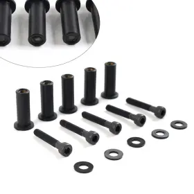 Obox 510001233746 Black Front Windshield Bolts Screws Nut Kit Fit Harley Road Glide