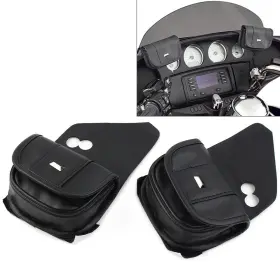 Oginodaisukeusa 550716578176 Windshield Bags Dual Pouches Black Fit Harley Touring Street Glide Special Flhxs