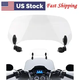 Onegogogo 420017686156 36cm Clip On Windshield Extension Spoiler Wind Deflector Motor Clear Screen Le