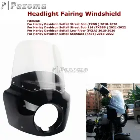 T-039-15-cl Pazomaracing Clear Front Fairing 15 Inch Windshield For Harley Softail Street Bob Fxbb Low Rider