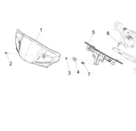 1b0093800009c Piaggio Active 1 Windshield And Support