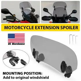 Ws-117-tk980sm Protek #pk Motorcycle Scooter Windshield Universal Adjustable Extension Clip Wind Deflector