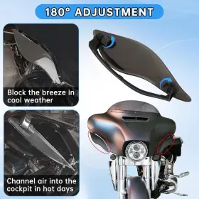 Hc0079sm Psler Adjustable Smoke Wind Deflectors For Electra Glide Street Trike 2014-2022