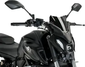 20618n Puig Naked New Gen Sport Windscreen Black #20618n Fits Yamaha Mt-07 2021