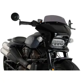 21581f Puig Fury Semi-fairing - Dark Smoke Touring / Gloss Black Housing