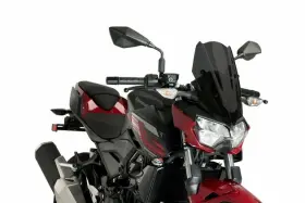 3548f Puig New Generation Sport Windshield Dark Smoke For Kawasaki Z400 2019-2021