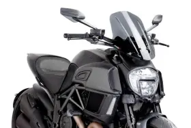7570f Puig Hi-tech Parts Naked New Generation Touring Windscreen - Dark Smoke