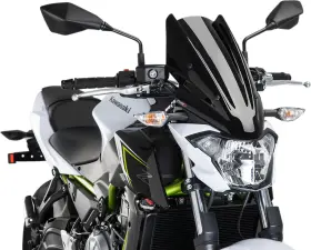 9369n Puig Hi-tech Parts New Generation Windscreen - 18-1/8 Inch Black Z650