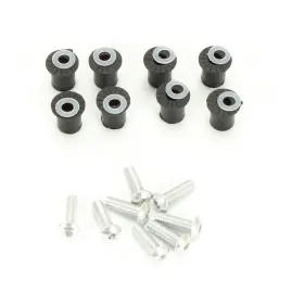 0957p Puig Hi-tech Parts Silver Windscreen Screw Kit With Well Nuts -