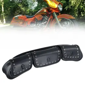 Mc-mba202-bk Quixofiber 3 Pocket Windshield Bag Fairing Pouch For Harley Davidson Electra Street Glide