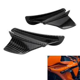 Qurmpn6 Qurbuns 2 Pcs Motorcycle Fairing Wings Carbon Fiber Side Air Deflectors Fas