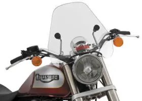 S-06chr-c Slipstreamer Clear Spitfire Windshield With Chrome Hardware For 1 Inch Harley Models