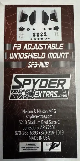 Sf3-awb Spyder Extras F3t Or Limited 2023 And Below Adjustable Windshield Mount