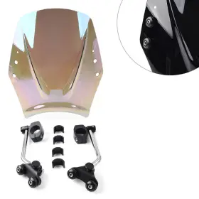 Twoagain 550727254861 Universal Motor Windshield Wind Screen Deflector Shield Iridium