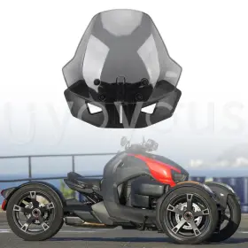 Ws0418cl Uyoyous Adjustable Dark Smoke Front Windshield For Can Am Ryker 600 900 2019-2023