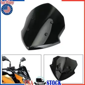 Win-k246-blk Vipjq 4mm Motorcycle Windscreen Screen Windshield Fit For Kawasaki Z125 2019-2020 Blk