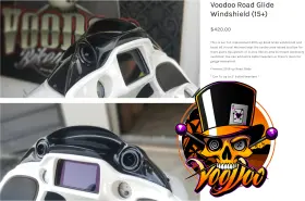 47739 Voodoo 15-25 Harley Road Glide Windshield Bezel For Bullet Tweeters