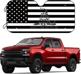 Rear-004 Wildlavie -rear-004 American Black And White Flag Dont Tread On Me - Car Windshield Rear4