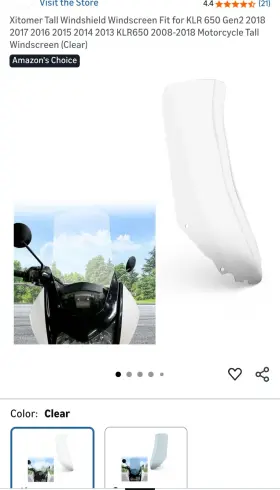 Mrhwwd05cl Xitomer Clear Tall Windshield Wind Deflector Cover Fit For Kawasaki Klr650 2008-2018