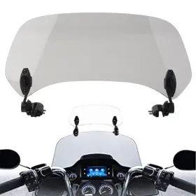 Yeahmotousa 612004439542 Clip On Windshield Extension Spoiler Wind Deflector Adjustable Motorcycle Smoke