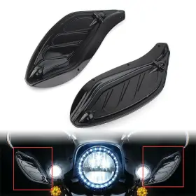 Yfoutlet 550743737645 Black For Harley Touring Flhr Flht Cvo 96-13 Side Wing Windshield Air Deflector