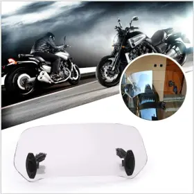 Mt-df02 Zhguo5 Motorcycle Universal Clip On Windshield Wind Screen Deflector Extension Spoiler