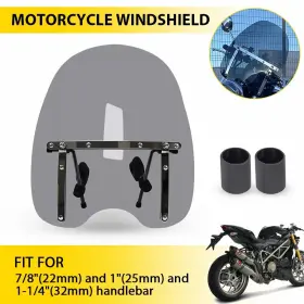 Ws-116-kz980sm Zsauto #dfxpro Copy Smoke Universal 17 X 19 Inch Windshield Fit For Harley Yamaha Kawasaki Honda